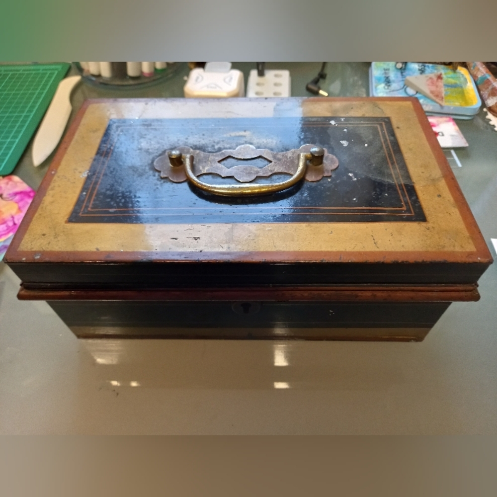 Vintage Metal Petty Cash Money Box